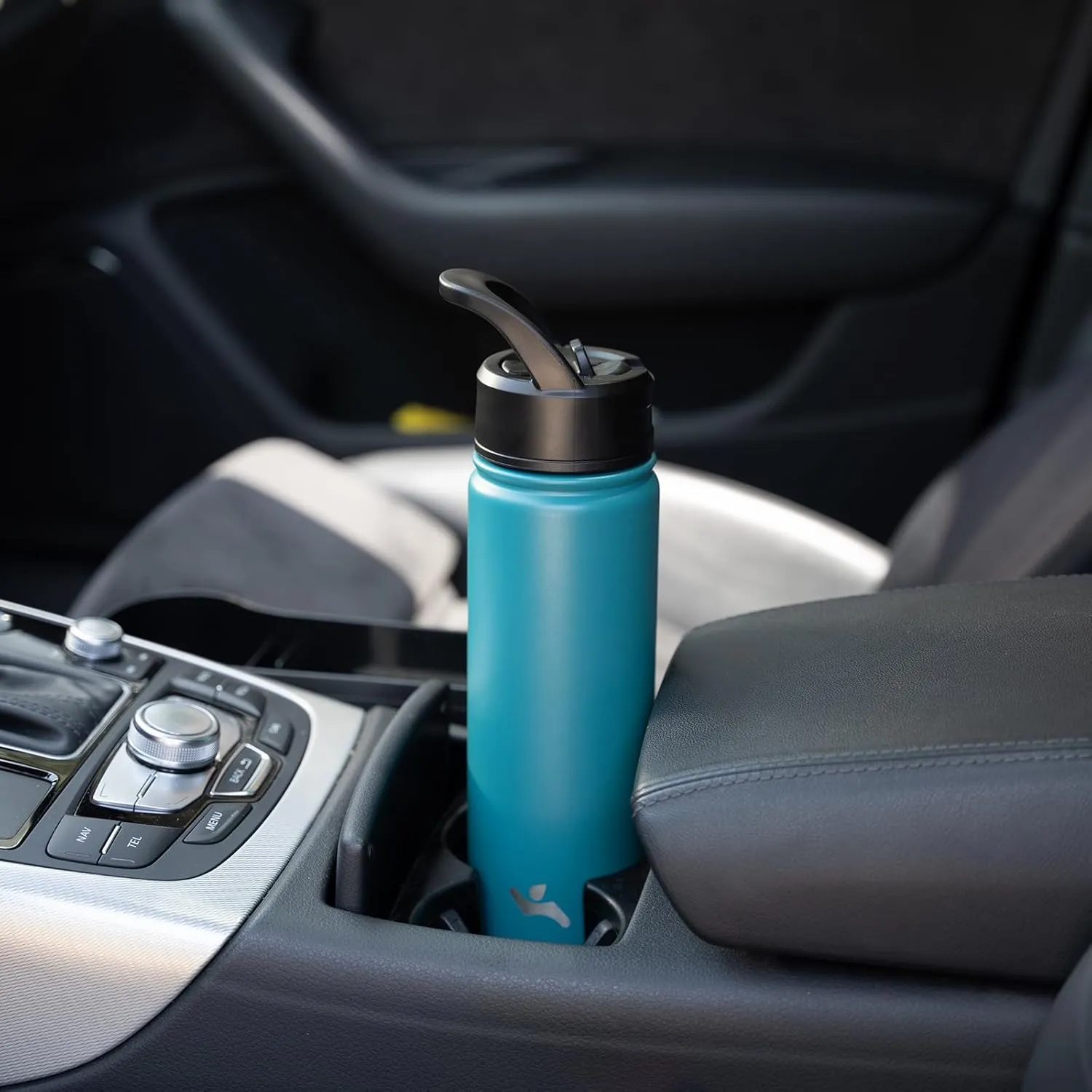 32 oz Insulated Water Bottle Stainless Steel Sport Bottles with 3 Lids,Light Blue