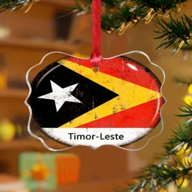 3" Acrylic Christmas Ornaments 2024 Timor Personalized Xmas Ornament Bauble Xmas Party Decorations Flag Sports Bar Party Events Keepsake Transparent Disc Stocking Name Tag