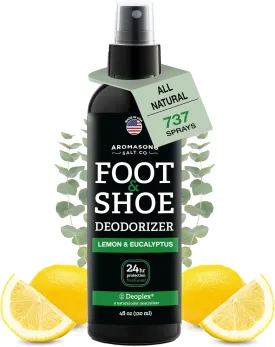 Aromasong Natural Shoe Deodorizer and Foot Spray - 24-Hour Freshness Foot Odor Eliminator for Feet - Extra Strength Fresher for Smelly Shoes & Stinky Feet Spray with Refreshing Scent, 4oz