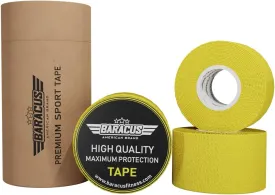 BARACUS Premium Thumb Tape Cross Training and Weightlifting for The Best Hook Grip - 23 ft Long - WOD Tape Chalk and Sweat Proof - Hook Grip Lifting Athletic Thumb Tape (Canary Yellow)