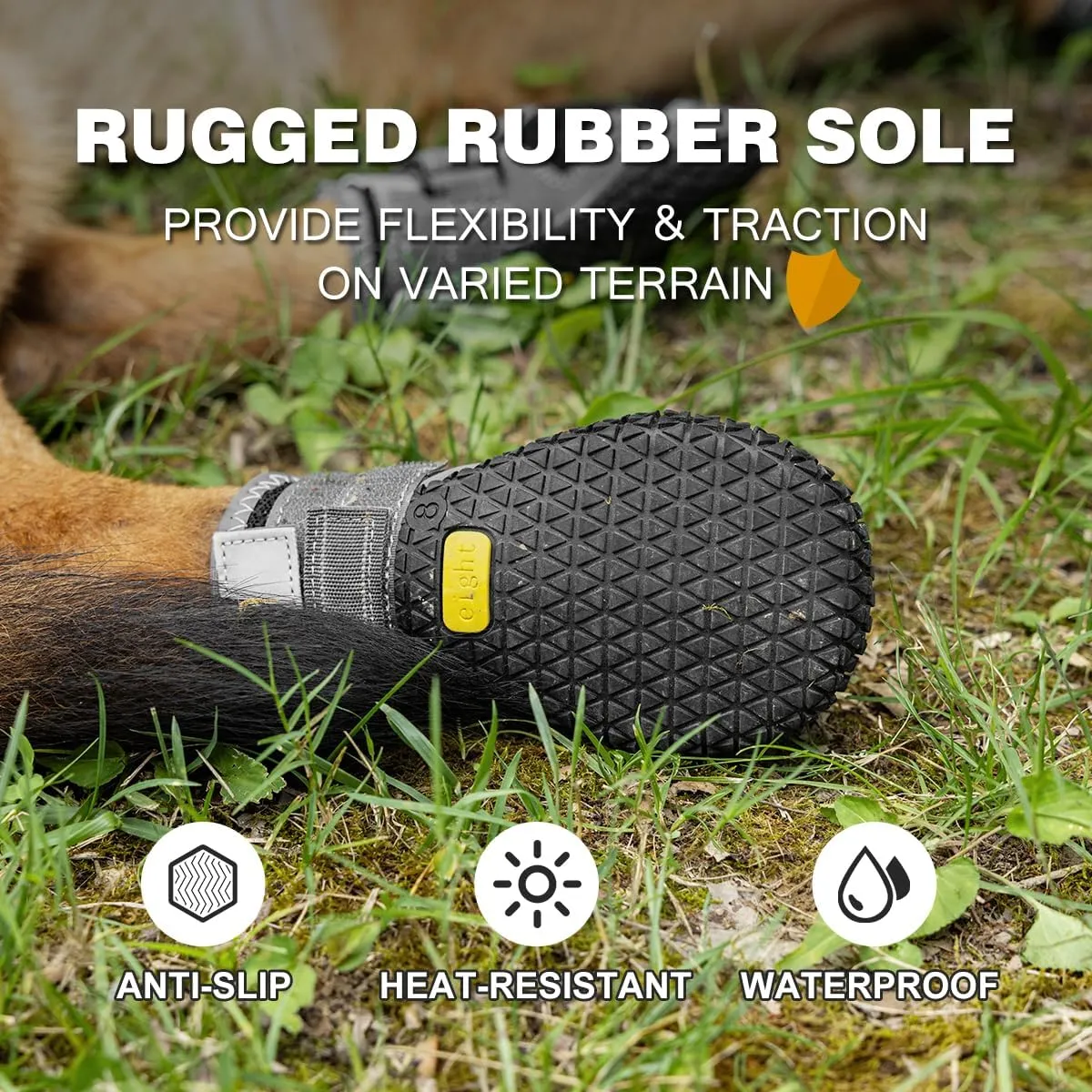 Breathable Dog Shoes for Large Dogs,Anti-Slip Dog Boots for Hot Pavement,Winter Snow,Dog Booties Paw Protector with Reflective Strap for Hardwood Floors,Outdoor Hiking(Black,2.35")