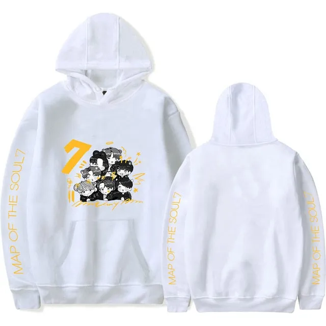 Cartoon BTS Map of the Soul 7 World Tour Hoodies