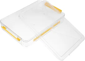 Clear Document Organizer Box for Id Cards Pet Storage Case with Ample Space Transparent Design for Easy Access for Index Cards and More