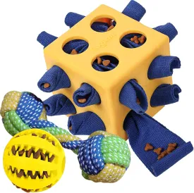 Dog Puzzles, Interactive Snuffle Toys for Dogs, Slow Eating and Keep Busy, Encourage Natural Foraging Skills, Relieve Boredom, 3 Pack Dog Chew Toys for Aggressive Chewers