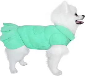 Dog Sweater Dress, Pet Sweaters Dog Sports Knitwear for Small Medium Dogs (Green, M)