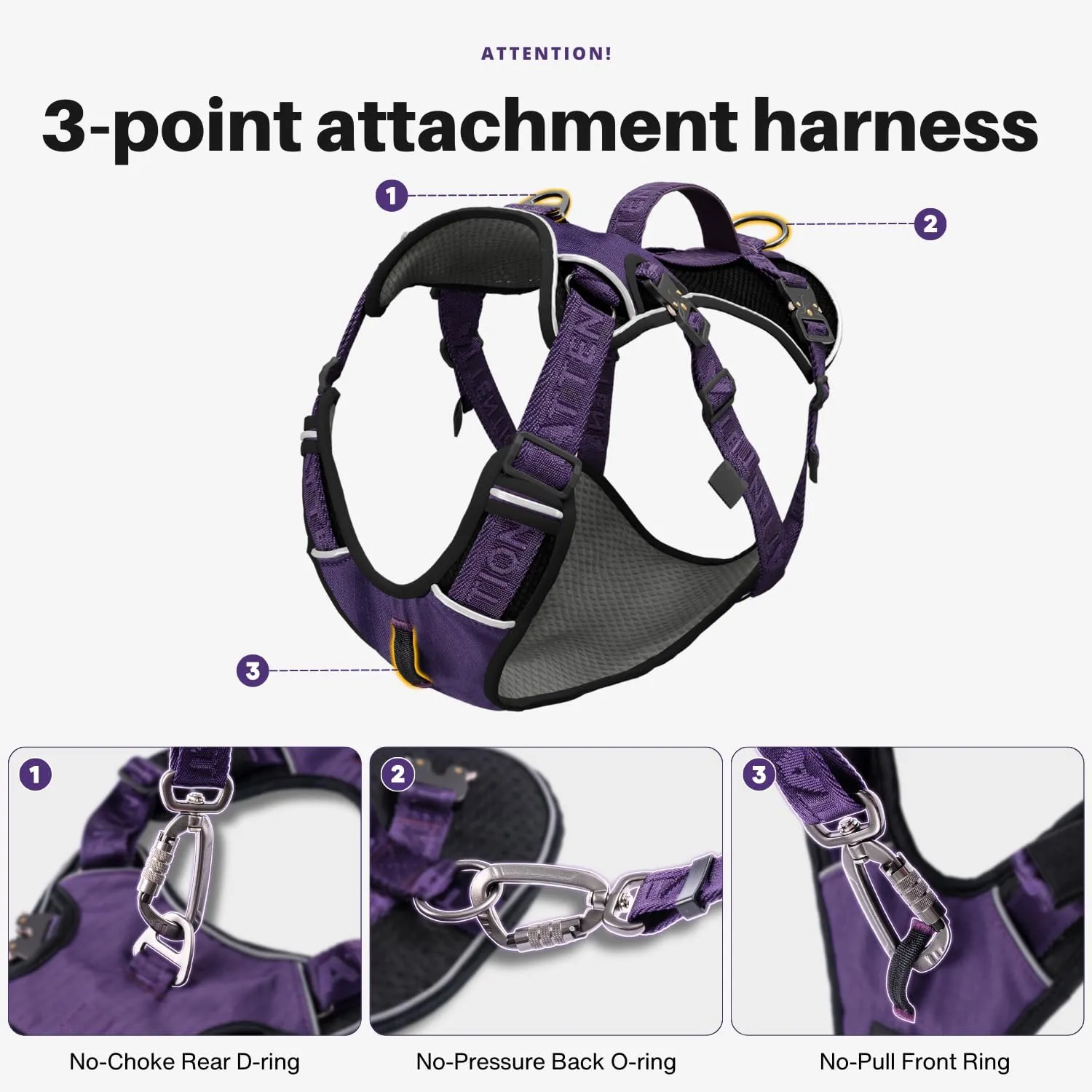 Easy Walk No Pull Dog Harness for Large Dogs, Heavy Duty Tactical Dog Harness with Handle, Easy Control and Training Better Leash Manners (Moss Green, Medium)