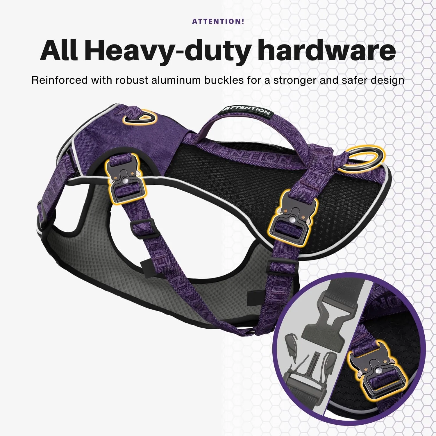 Easy Walk No Pull Dog Harness for Large Dogs, Heavy Duty Tactical Dog Harness with Handle, Easy Control and Training Better Leash Manners (Moss Green, Medium)