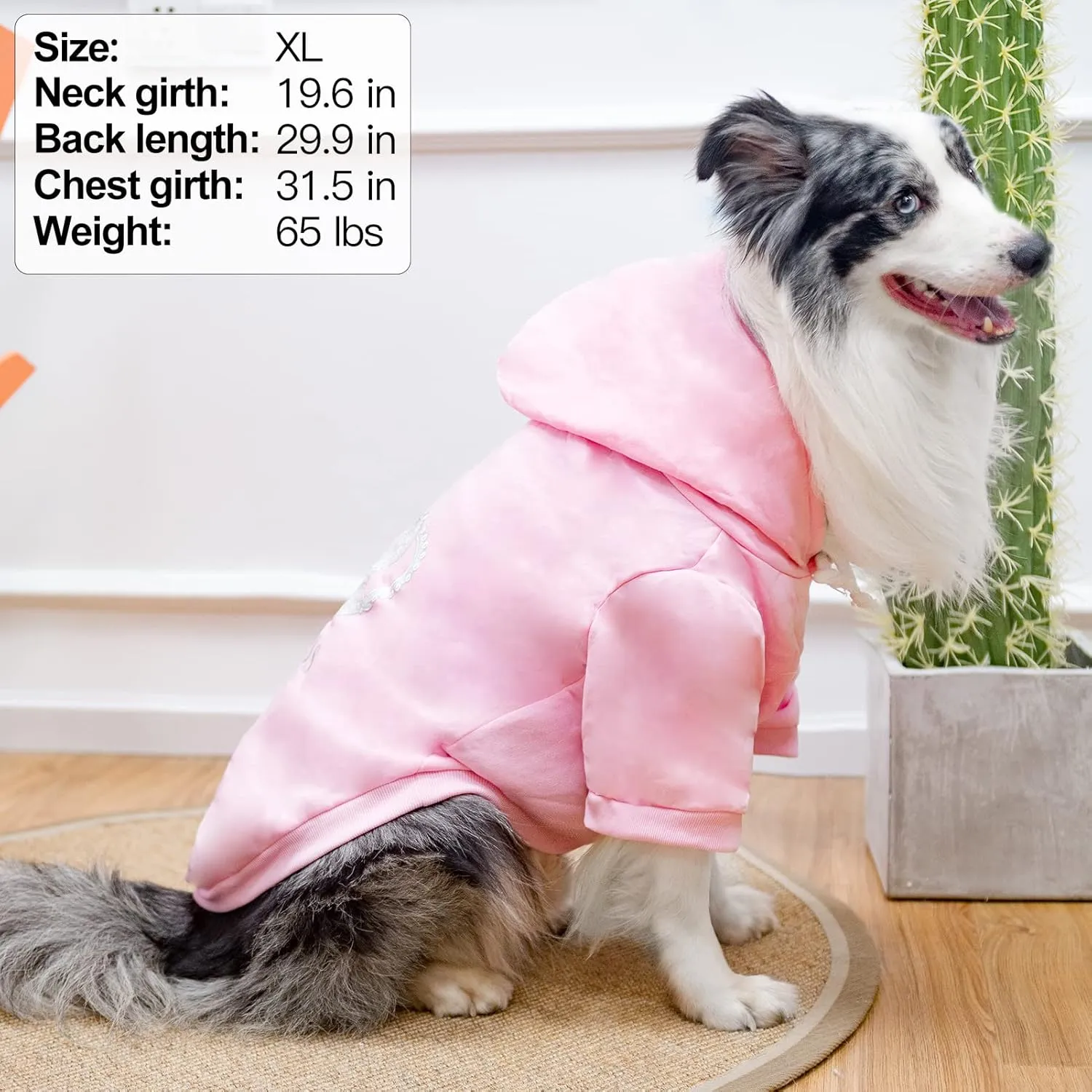 EXPAWLORER Princess Dog Cat Fleece Sweatshirt Hoodies Pink L