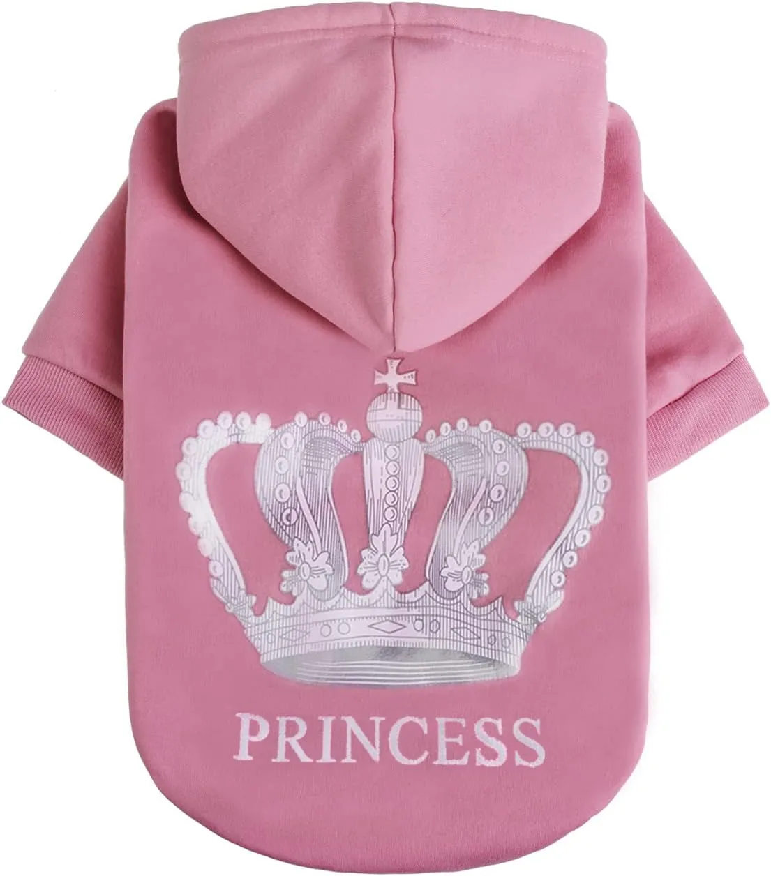 EXPAWLORER Princess Dog Cat Fleece Sweatshirt Hoodies Pink L