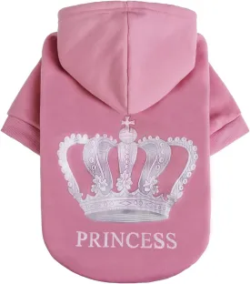 EXPAWLORER Princess Dog Cat Fleece Sweatshirt Hoodies Pink L