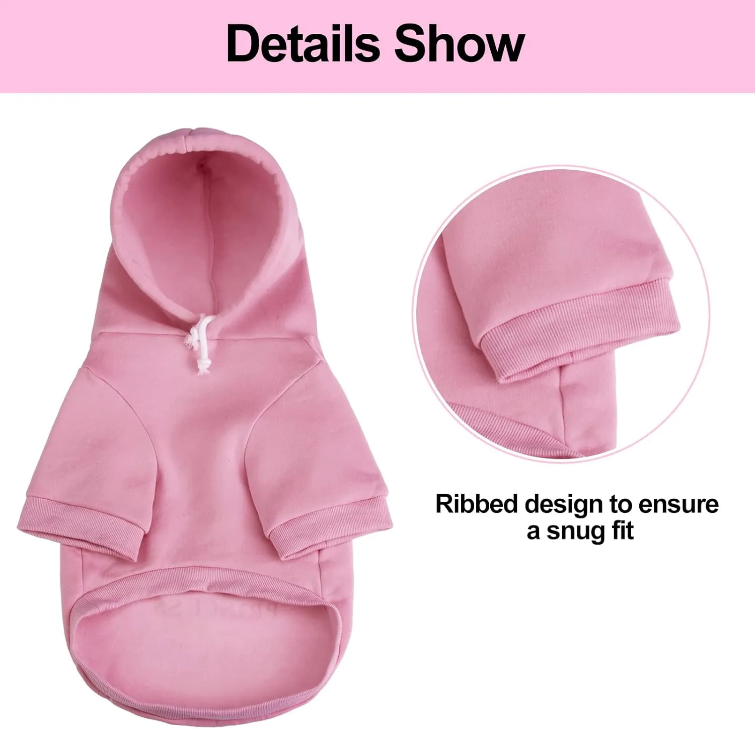 EXPAWLORER Princess Dog Cat Fleece Sweatshirt Hoodies Pink L