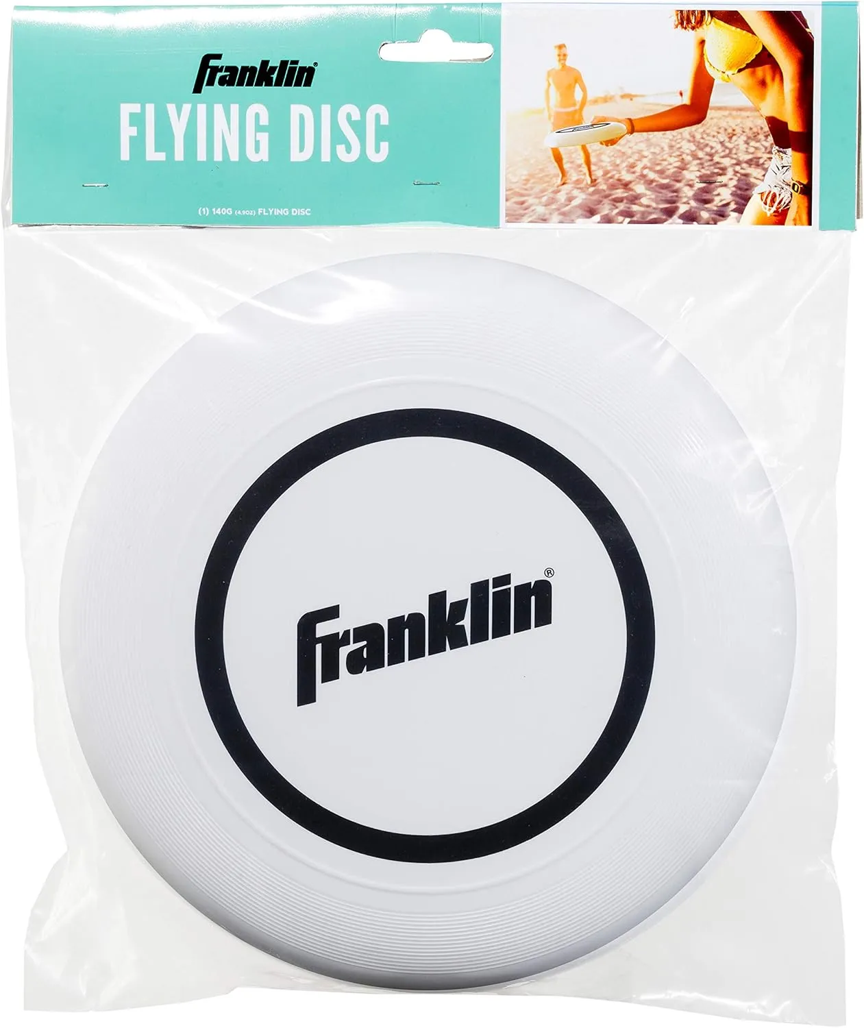 Franklin Sports Flying Disc - Disc for Beach, Backyard, Lawn, Park, Camping - 140 or 175 Grams - Perfect for Dogs - White