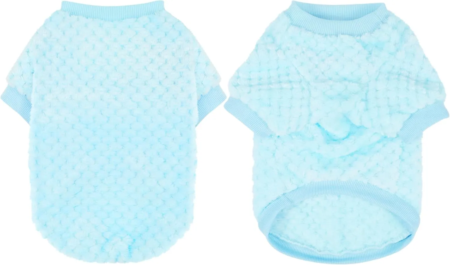 Fuzzy Pineapple Grid Dog Sweater - Ultra Soft & Warm Winter Pet Apparel, Fluffy Textured Knit for Small, Medium Dogs and Cats, Cozy Pullover Dog Coat for Cold Weather.Blue XL