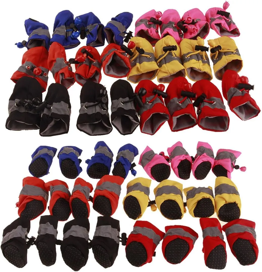 GabeFish Anti Slip Dog Socks Shoes Adjustable Drawstring Boot Paw Protectors for Small Medium Pets Cats Orange Medium