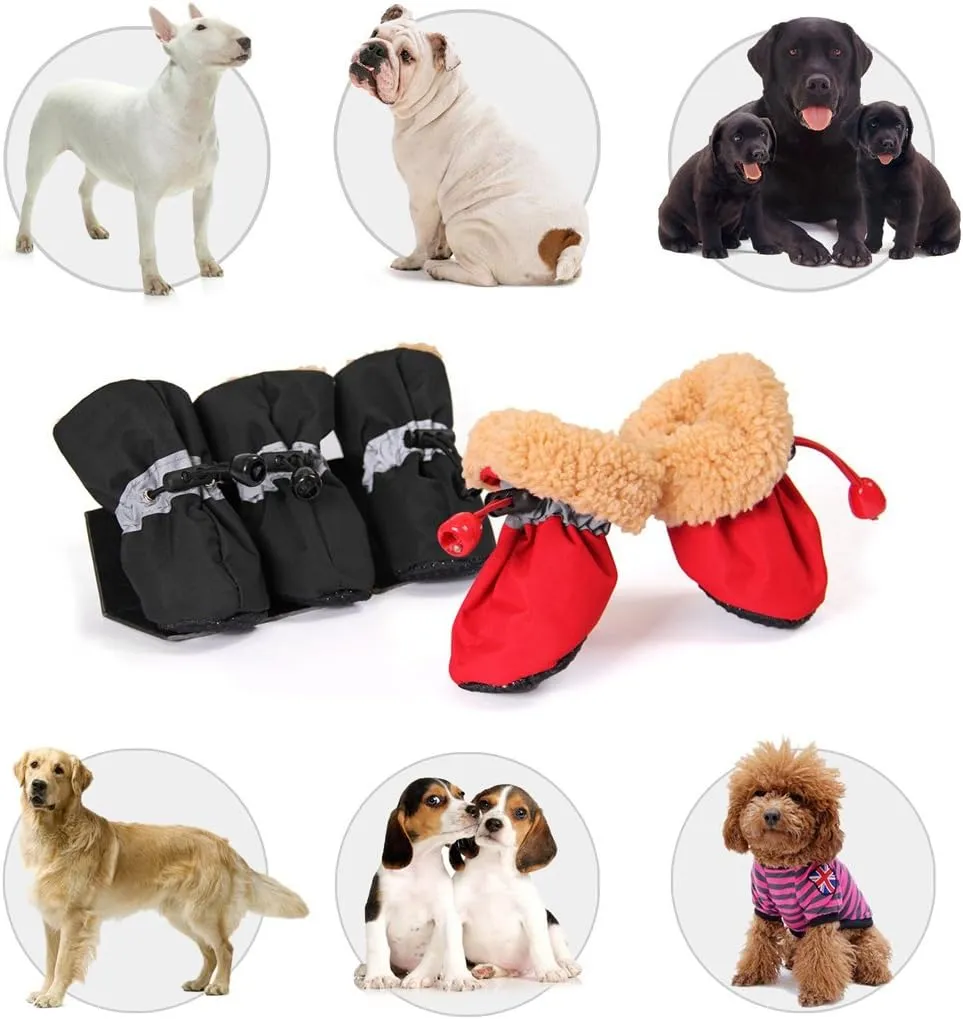 GabeFish Anti Slip Dog Socks Shoes Adjustable Drawstring Boot Paw Protectors for Small Medium Pets Cats Orange Medium