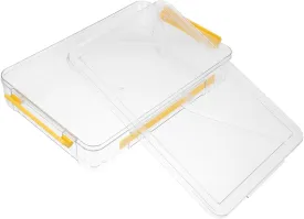Gadpiparty Clear Document Organizer Box with Handle Versatile Pet Storage Case for Id Cards Trading Cards Small Essentials and Sleek Design for Home or Office Use