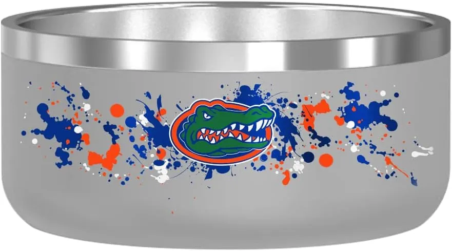 Gametime Sidekicks Florida Gators Dog Bowl - Officially Licensed, 18/8 Stainless Steel, Double-Walled, Vacuum-Insulated, UV LED Printed Logos -