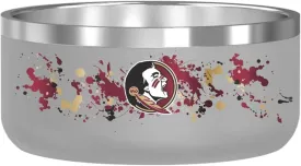 Gametime Sidekicks FSU Seminoles Dog Bowl - Officially Licensed, 18/8 Stainless Steel, Double-Walled, Vacuum-Insulated, UV LED Printed Logos -