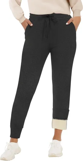 GAYHAY Fleece Lined Sweatpants Women- Winter Warm Sherpa Lined Athletic Joggers Pants with Pockets