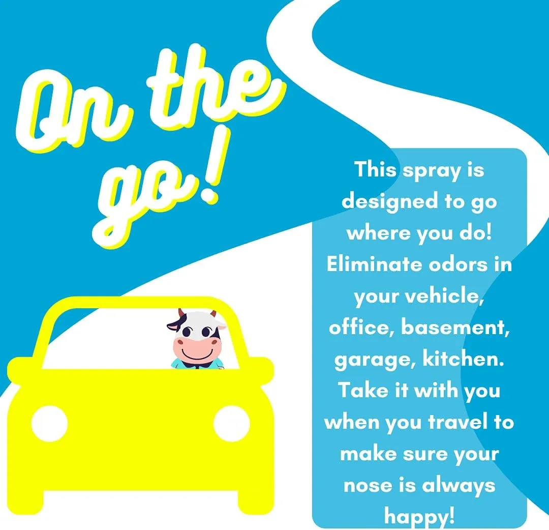 Happy Nose! Natural Plant-Based Air Freshener, Odor Neutralizer Spray for Home, Work, Pets, Vehicle, Smoke, Sports Equipment (Variety Pack, 1 Pack)