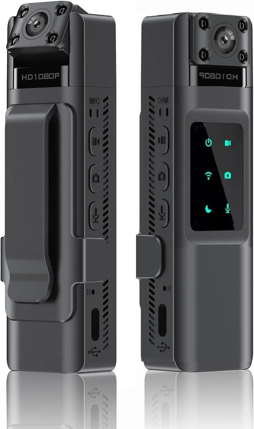L13 Mini Body Camera 1080P Police Body Camera with Video & Audio Recording64 GB Wearable Camcorder with Night Vision IR & 180 Rotating Lens,Back Clip for Travel/Cycling/Pet Walking and Outdoor