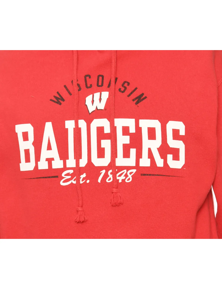 Red Wisconsin Badgers Football Hooded Sports Sweatshirt - S
