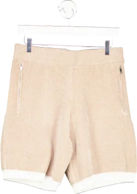Reiss Champagne Fielder Chenille Baseball Shorts Size UK S