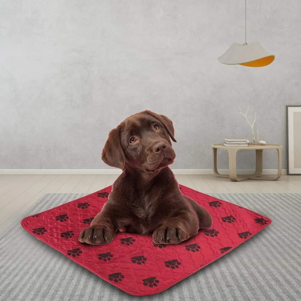 Reusable Dog Pee Pads, Waterproof Training Pads for Dogs, Dog Pee Pad Urine Mat for Pet Dogs Cats(80 * 90cm-Red)