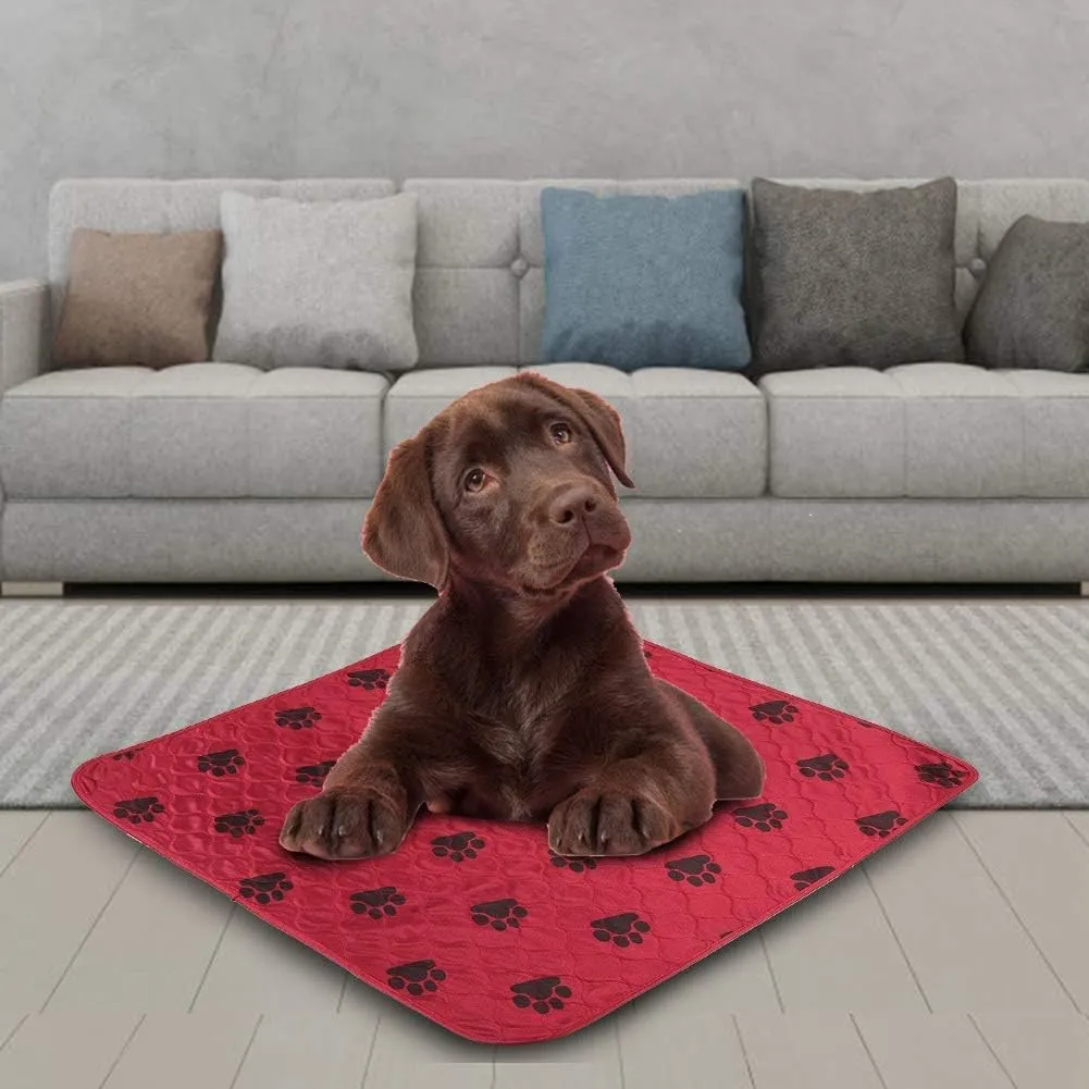 Reusable Dog Pee Pads, Waterproof Training Pads for Dogs, Dog Pee Pad Urine Mat for Pet Dogs Cats(80 * 90cm-Red)