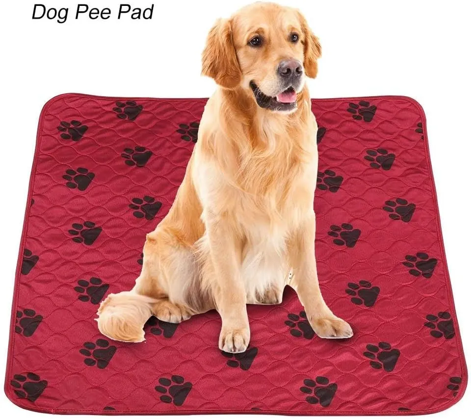 Reusable Dog Pee Pads, Waterproof Training Pads for Dogs, Dog Pee Pad Urine Mat for Pet Dogs Cats(80 * 90cm-Red)