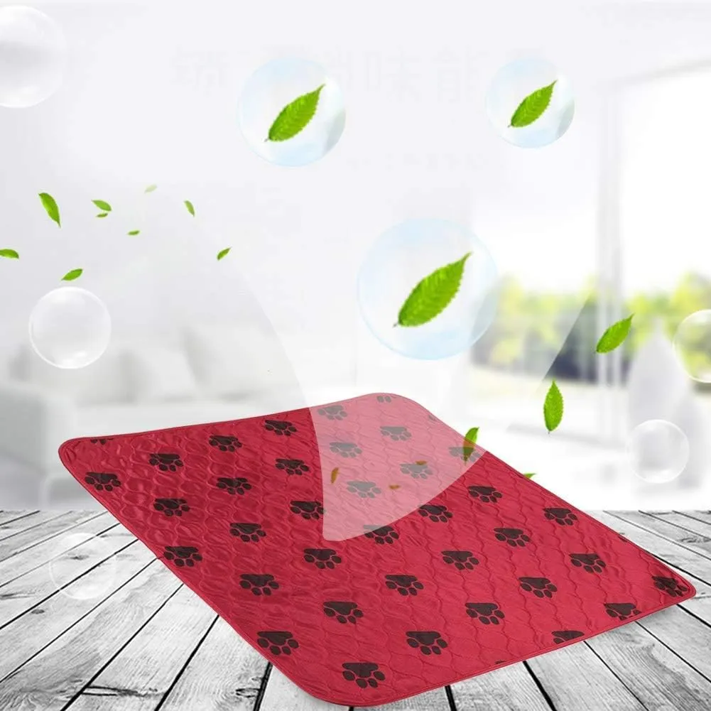 Reusable Dog Pee Pads, Waterproof Training Pads for Dogs, Dog Pee Pad Urine Mat for Pet Dogs Cats(80 * 90cm-Red)