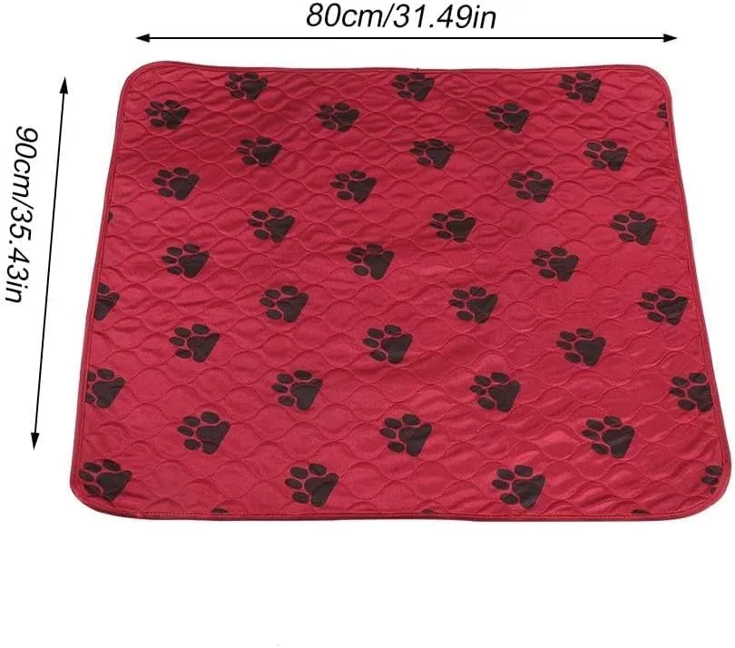 Reusable Dog Pee Pads, Waterproof Training Pads for Dogs, Dog Pee Pad Urine Mat for Pet Dogs Cats(80 * 90cm-Red)