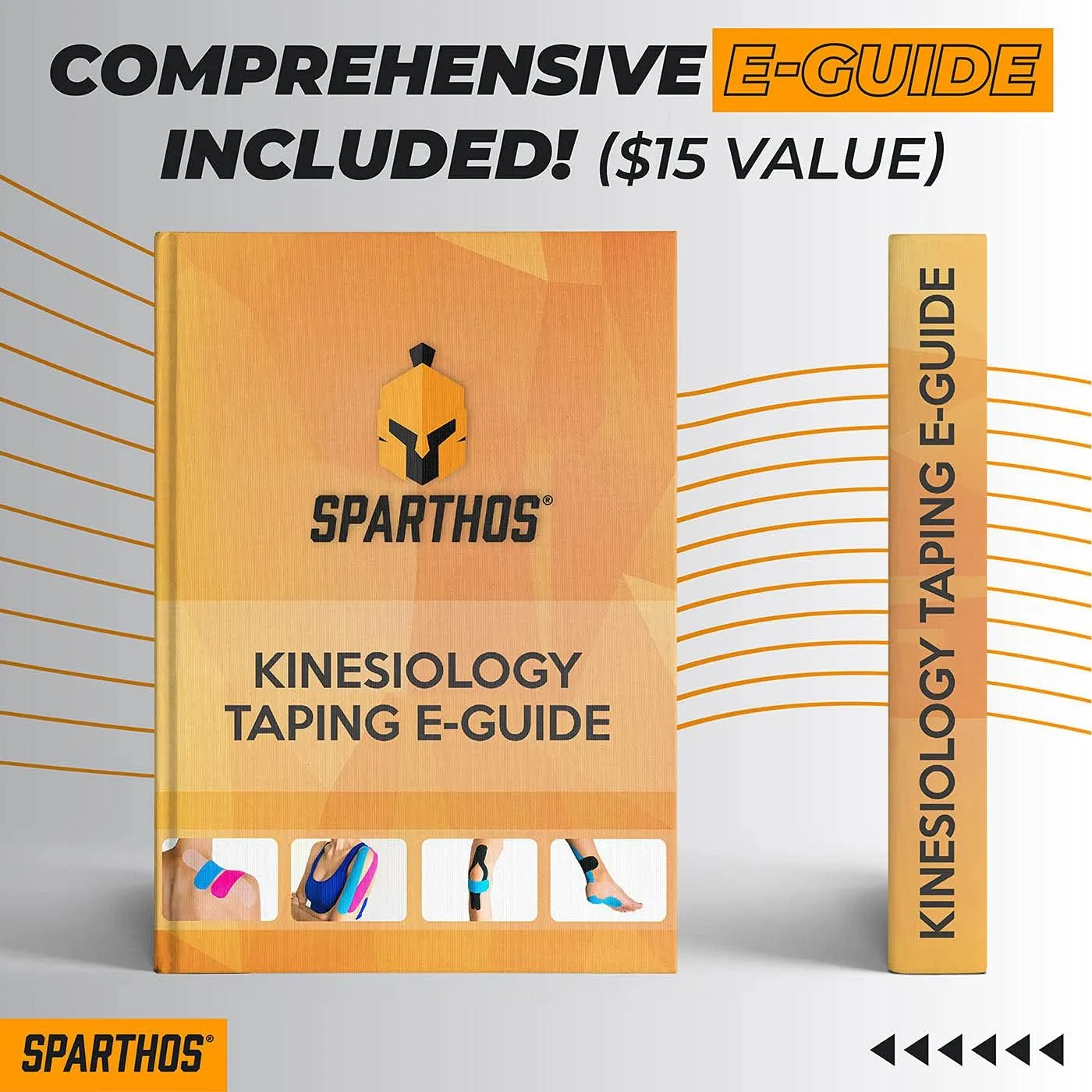 Sparthos Kinesiology Tape - Incredible Support for Athletic Sports and Recovery - Free Kinesiology Taping Guide! - Uncut 2 inch x 16.4 feet Roll