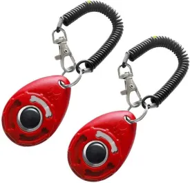 Training Clicker 2pc Plastic Dogs Click Trainer Aid Adjustable Wrist Strap Sound Key
