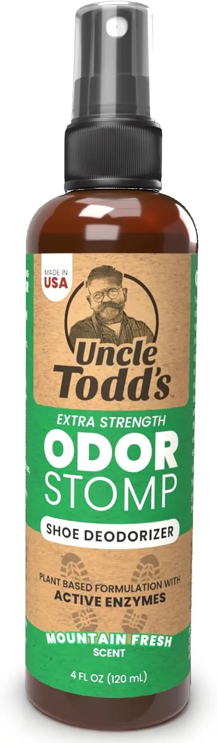 Uncle Todd's Shoe Deodorizer Spray - Proven & Powerful Enzyme Formula Spray for Shoe Odor Elimination in All Footwear (Mountain Fresh)