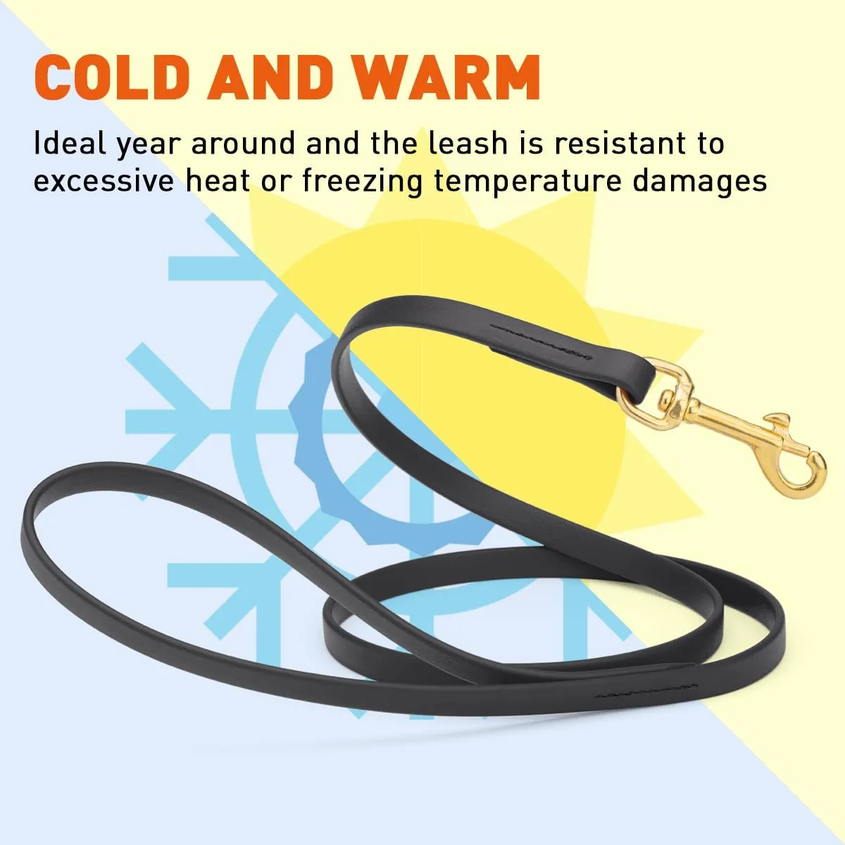 Viper K9 Biothane Working Dog Leash Waterproof Lead for Tracking Training Schutzhund Dog Sport & Search - Odor-Proof Long Line with Solid Brass Snap for Puppy Medium and Large 1/2" x 6ft Black